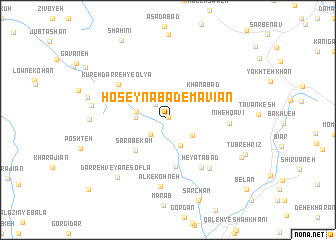 map of Ḩoseynābād-e Māvīān