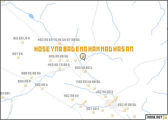 map of Ḩoseynābād-e Moḩammad Ḩasan