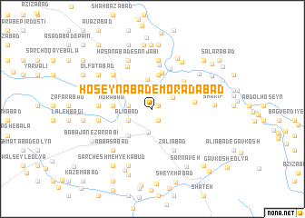 map of Ḩoseynābād-e Morādābād