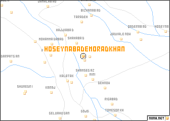 map of Ḩoseynābād-e Morād Khān