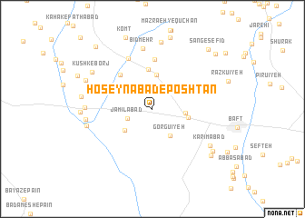 map of Ḩoseynābād-e Poshtān