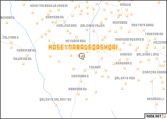 map of Ḩoseynābād-e Qashqā\