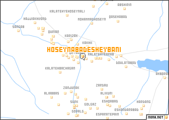 map of Ḩoseynābād-e Sheybānī