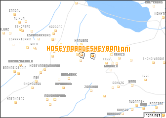 map of Ḩoseynābād-e Sheybānī