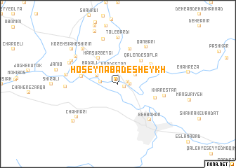 map of Ḩoseynābād-e Sheykh