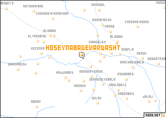 map of Ḩoseynābād-e Vardasht