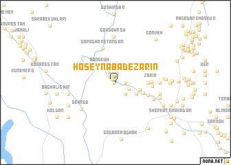 map of Ḩoseynābād-e Zārīn