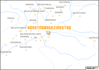 map of Ḩoseynābād-e Zīrestāq