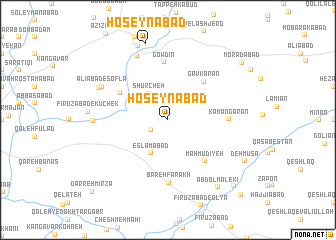 map of Ḩoseynābād