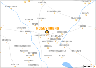 map of Ḩoseynābād