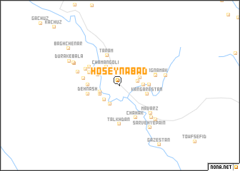 map of Ḩoseynābād