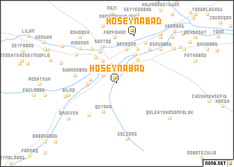 map of Ḩoseynābād