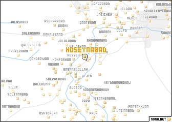 map of Ḩoseynābād