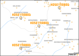 map of Ḩoseynābād