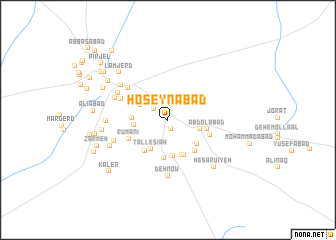 map of Ḩoseynābād