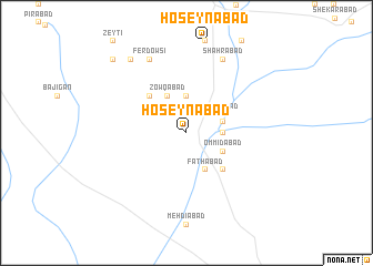 map of Ḩoseynābād