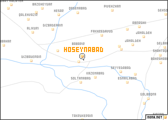 map of Ḩoseynābād