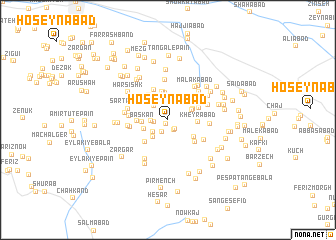 map of Ḩoseynābād