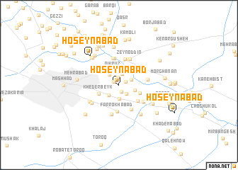 map of Ḩoseynābād