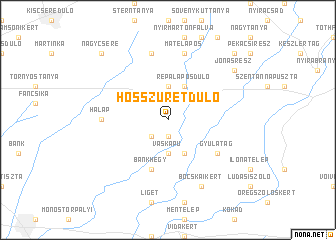 map of Hosszúrétdůlő