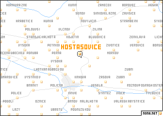 map of Hostašovice