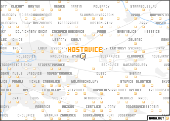 map of Hostavice