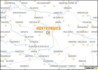 map of Hostěradice
