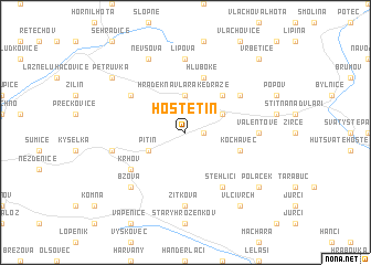 map of Hostětín