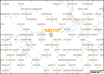 map of Hostín