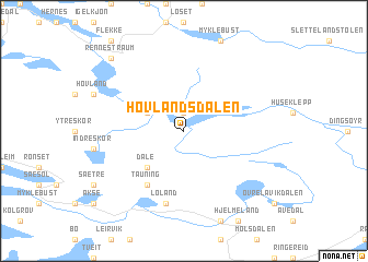 map of Hovlandsdalen