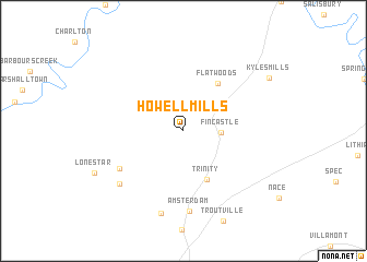 map of Howell Mills