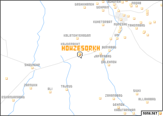 map of Ḩowẕ-e Sorkh