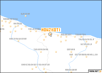 map of Ḩowẕ Kotī