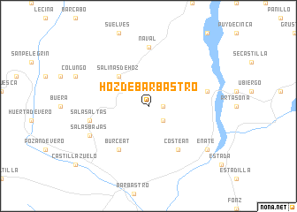 map of Hoz de Barbastro