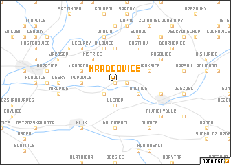 map of Hradčovice