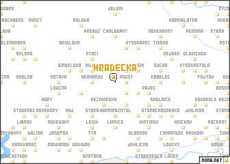 map of Hradecká