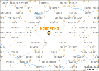 map of Hradecko