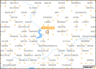 map of Hrádek