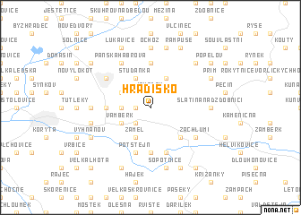 map of Hradisko