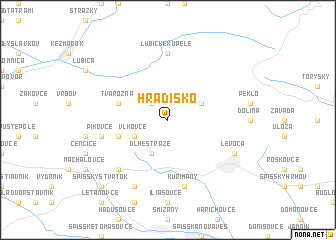 map of Hradisko