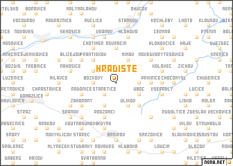 map of Hradiště