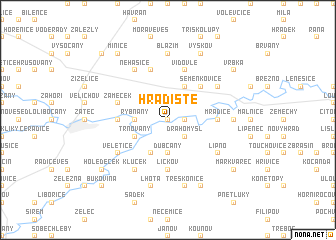 map of Hradiště