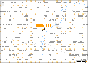 map of Hradiště