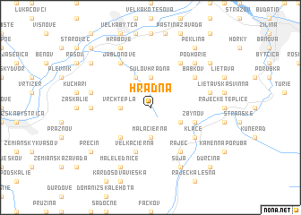 map of Hradná