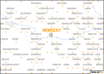 map of Hraničky