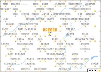 map of Hřeben