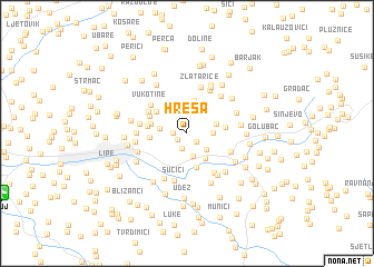 map of Hreša