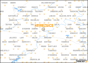 map of Hřiměždice