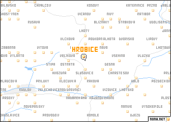 map of Hrobice