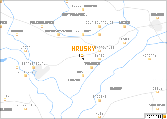 map of Hrušky